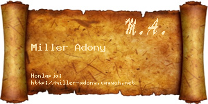 Miller Adony névjegykártya